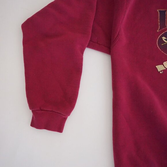 Vintage '90S Iowa The Hawkeye State Maroon Map Cotton Crewneck Sweater XL - Picture 9 of 10
